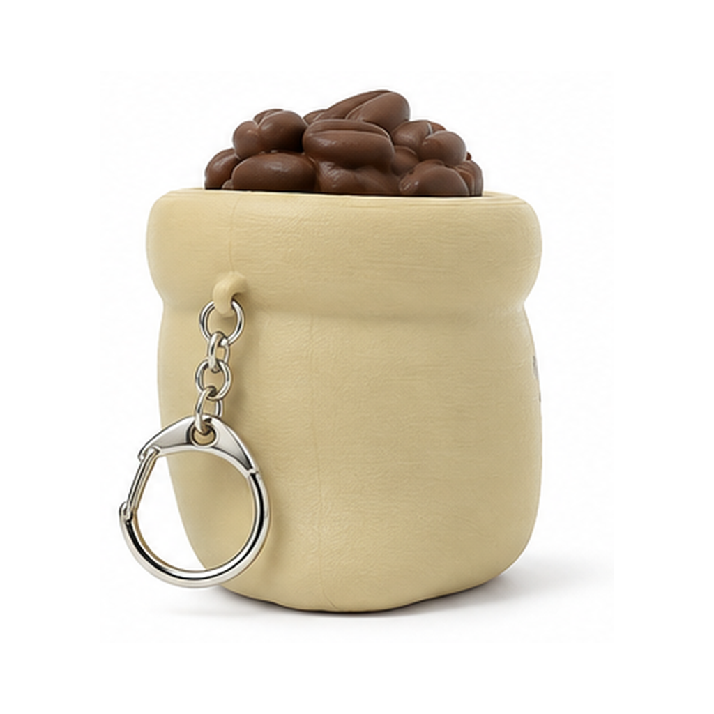 Coffee Bag Keychain Fidget Clicker