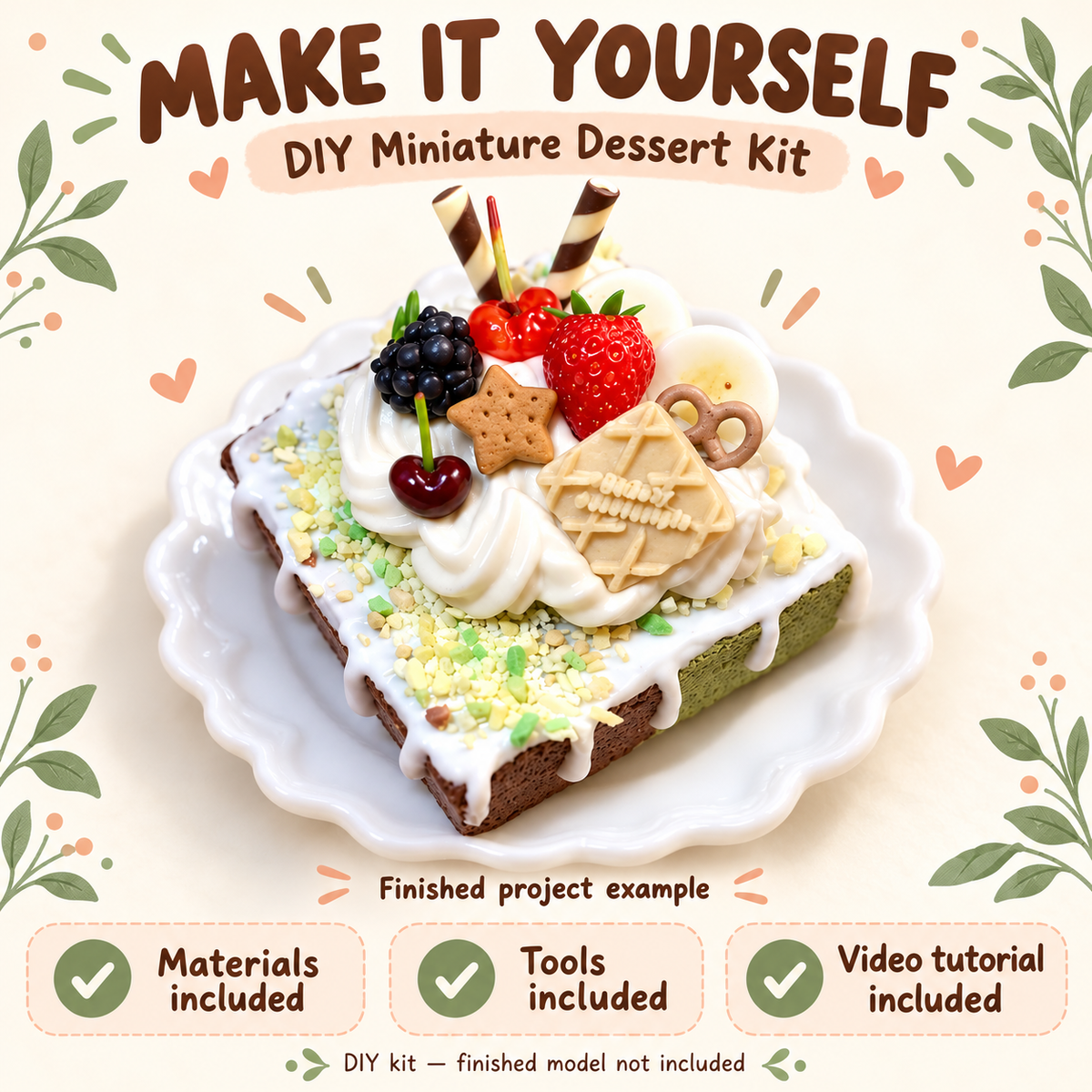 Make it yourself: materials, tools and video tutorial included; finished model shown as an example