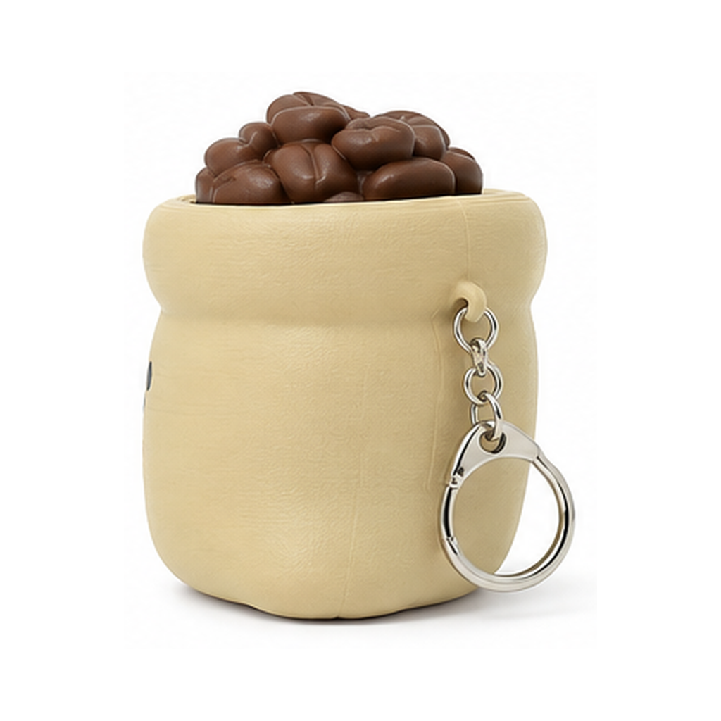 Coffee Bag Keychain Fidget Clicker