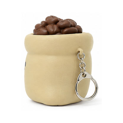 Coffee Bag Keychain Fidget Clicker